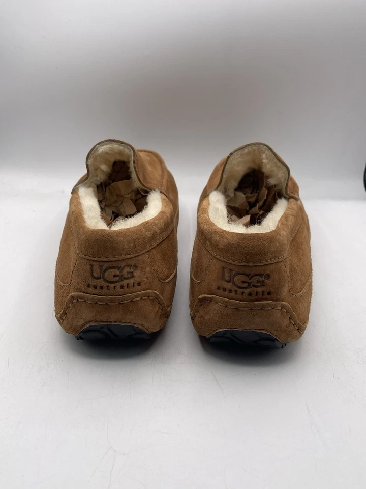 UGG Zapatos Cherokee Marrón Ascot Cuero Piel de Oveja Zapatillas Mocasines Hombres EE. UU. Talla 17 Foto 3 de 4