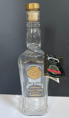 Jack Daniels 1905 Gold Medal EMPTY Bottle w/ Tag and Cork Stopper