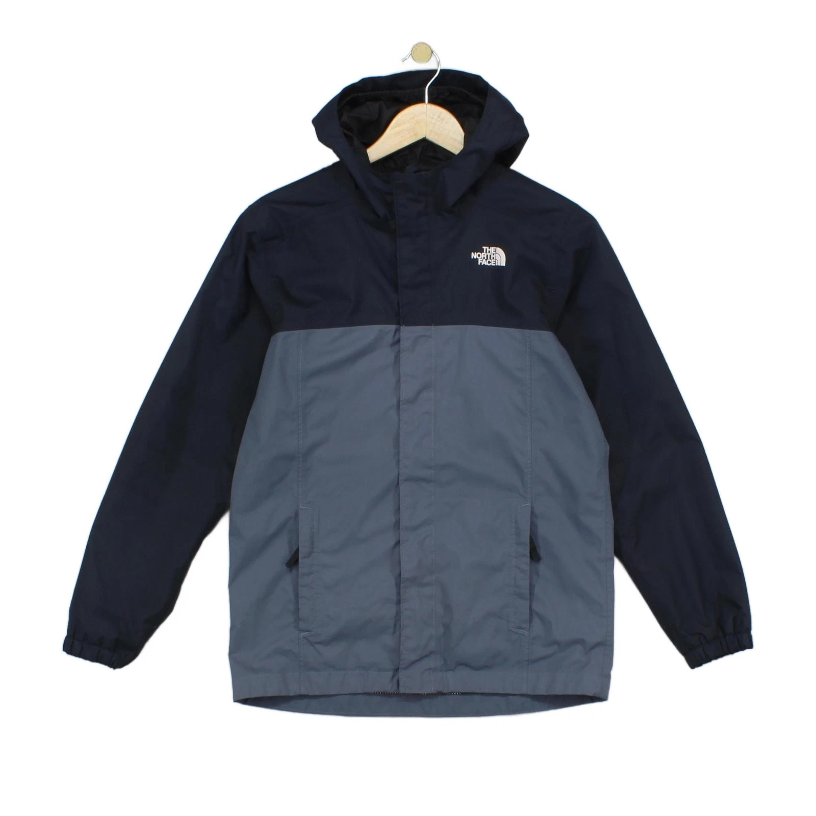 North Face Dryvent Waterproof Jacket Boys Size L Black Hooded Outdoor