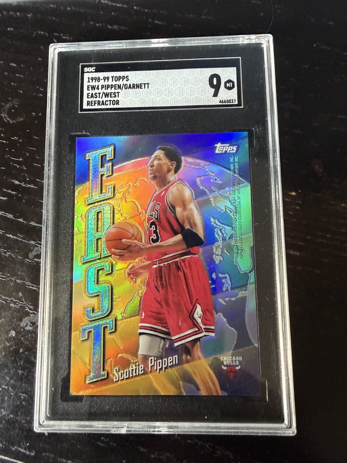 SCOTTIE PIPPEN KEVIN GARNETT SGC 9 1998-99 TOPPS #EW4 EAST WEST REFRACTOR