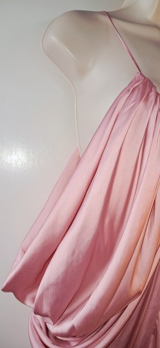 ZARA 2025 DUSTY PINK POLY SILK SATIN DRAPED SULTRY SEXY SLIP DRESS SOLD OUT - Picture 7 of 21