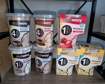 Don't Worry Meringue Cookies Keto Strawberry Chocolate Vanilla Cookies 7 PACKS