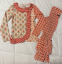 Matilda Jane Secret Fields Candy Cane Top  Sunset Benny Leggings Size 8