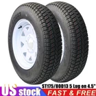 2 Pack ST175/80D13 Trailer Tires with Rims 175/80 D 13 LRC 5 Lug on 4.5", 6PR