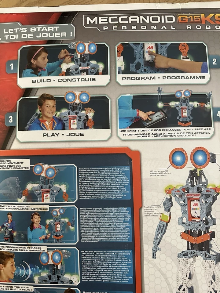 Meccano Meccanoid G15 KS Personal 4FT 1188 PCS Tech Builders Stem Robot Kit - Image 4 of 4