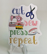Quilting Themed Sticker-Vinyl-Decal-Sewing- Vintage Machine- Positive Motivation