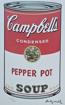 ANDY WARHOL CAMPBELL'S SOUP I PEPPER POT SIGNED HAND NUMBERED LITHOGRAPH A+