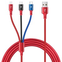 USB C Kabel Ladekabel 3 In 1, 1.5M Multi USB Schnellladekabel Kabel