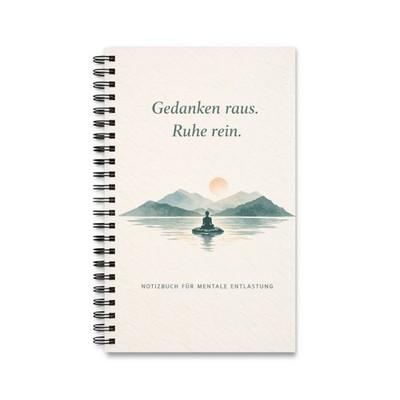 Gedanken raus Ruhe rein Notizbuch Journal A5, liniert/blank mentale Entlastung