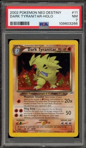 Pokemon Dark Tyranitar Neo Destiny Unlimited Holo Rare #11 PSA 7