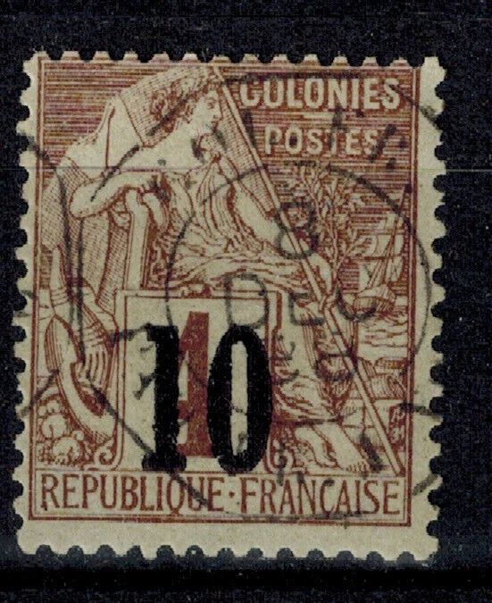 Sello de Senegal No. 3B (10c sobre 4c tipo III TB borrado. - Imagen 1 de 1
