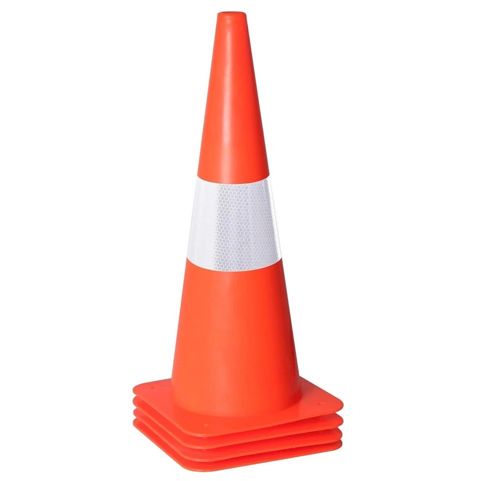 Heavy-Duty 18-Inch Parking Safety Cones - Windproof & Stackable Design [4 Pack] - Image 3 of 4