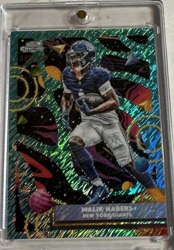 2025 Topps Cosmic Chrome - Malik Nabers #72 Aqua Equinox Refractor /199