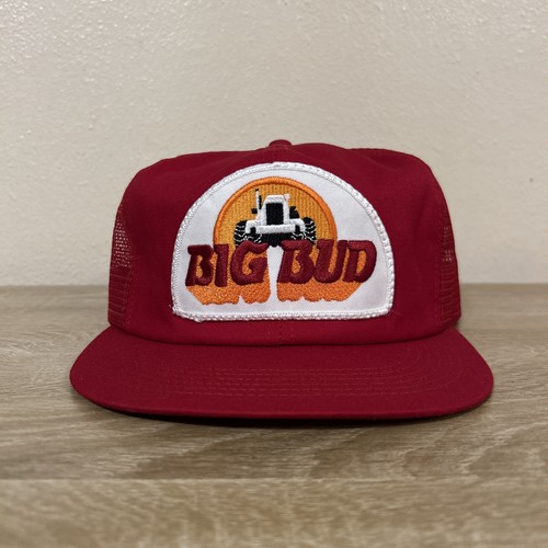Vintage 90’s Red Big Bud Tractor Truck Hat Cap SnapBack K Brand Made In USA