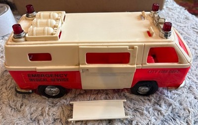 Vtg Processed Plastic Co City Fire Dept Emergency Medical Service VW Truck 11''