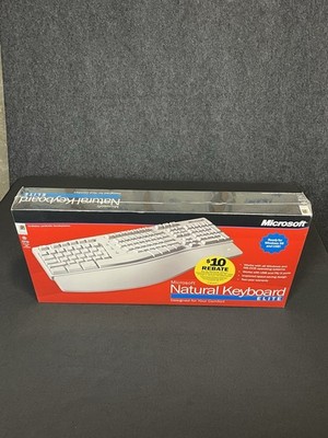 Microsoft Vintage Natural Keyboard Elite White New Sealed Wired USB & PS/2