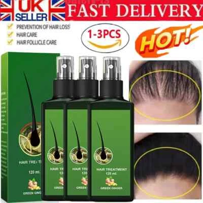 120ML Fast Hair Growth Dense Regrowth Ginger Serum Oil Anti-Loss Treatment Spray