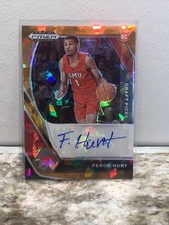 2021 Prizm Draft Picks Feron Hunt Orange Cracked Ice RC Autograph SMU Mustangs