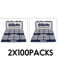 200 count Gillette PLATINUM Double Edge Safety Razor Shaving Blades Russia Made