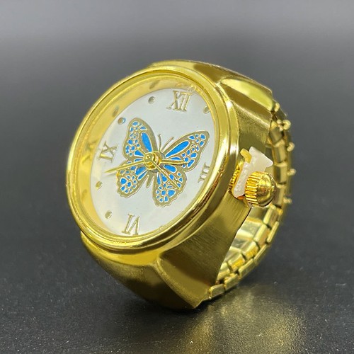 Butterfly Watch Ring Quartz Watch Adjustable Ring - Picture 22 of 26