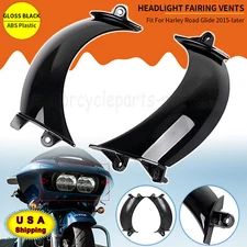 Vivid BLK Front Headlight Fairing Vents For Harley Road Glide FLTRX FLTRU FLTRK