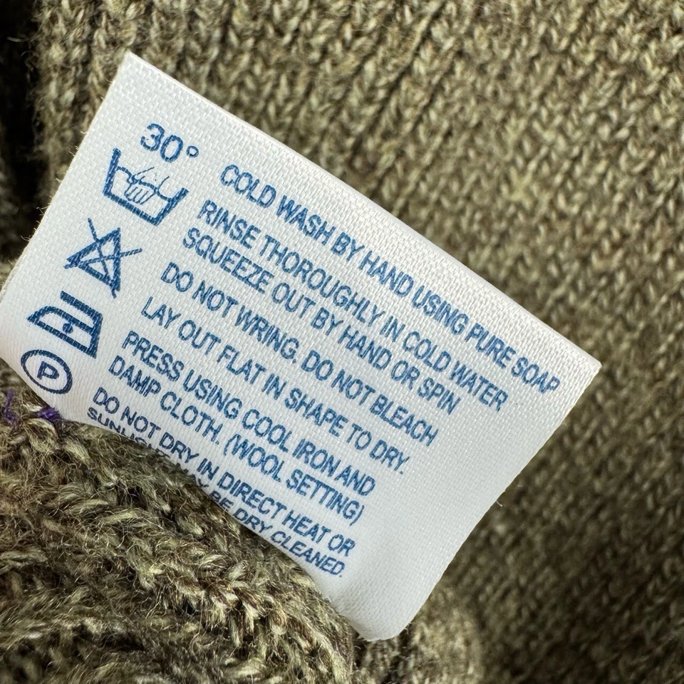 Suéter J L Powell Para Hombres Medio Cuello Redondo Gamuza Codo Parche Acanalado Tejido Lana Foto 4 de 4