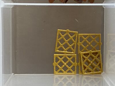 LEGO Parts - Pearl Gold Window 1 x 2 x 2 Pane Lattice - No 38320 - QTY 5
