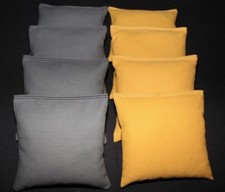 CORNHOLE BEAN BAGS Dark Gray and Gold 8 ACA Regulation Corn Hole Game Bag