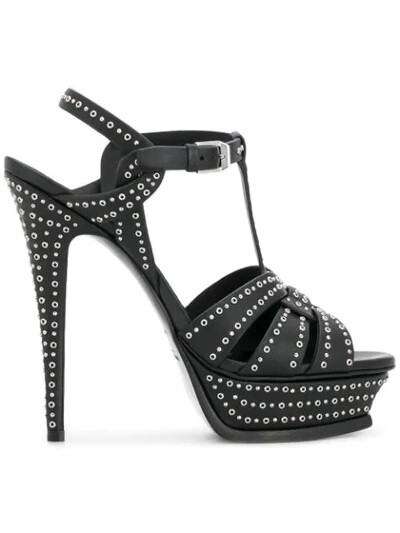 Sandali Saint Laurent Tribute con borchie plateau cinturino a T taglia 41