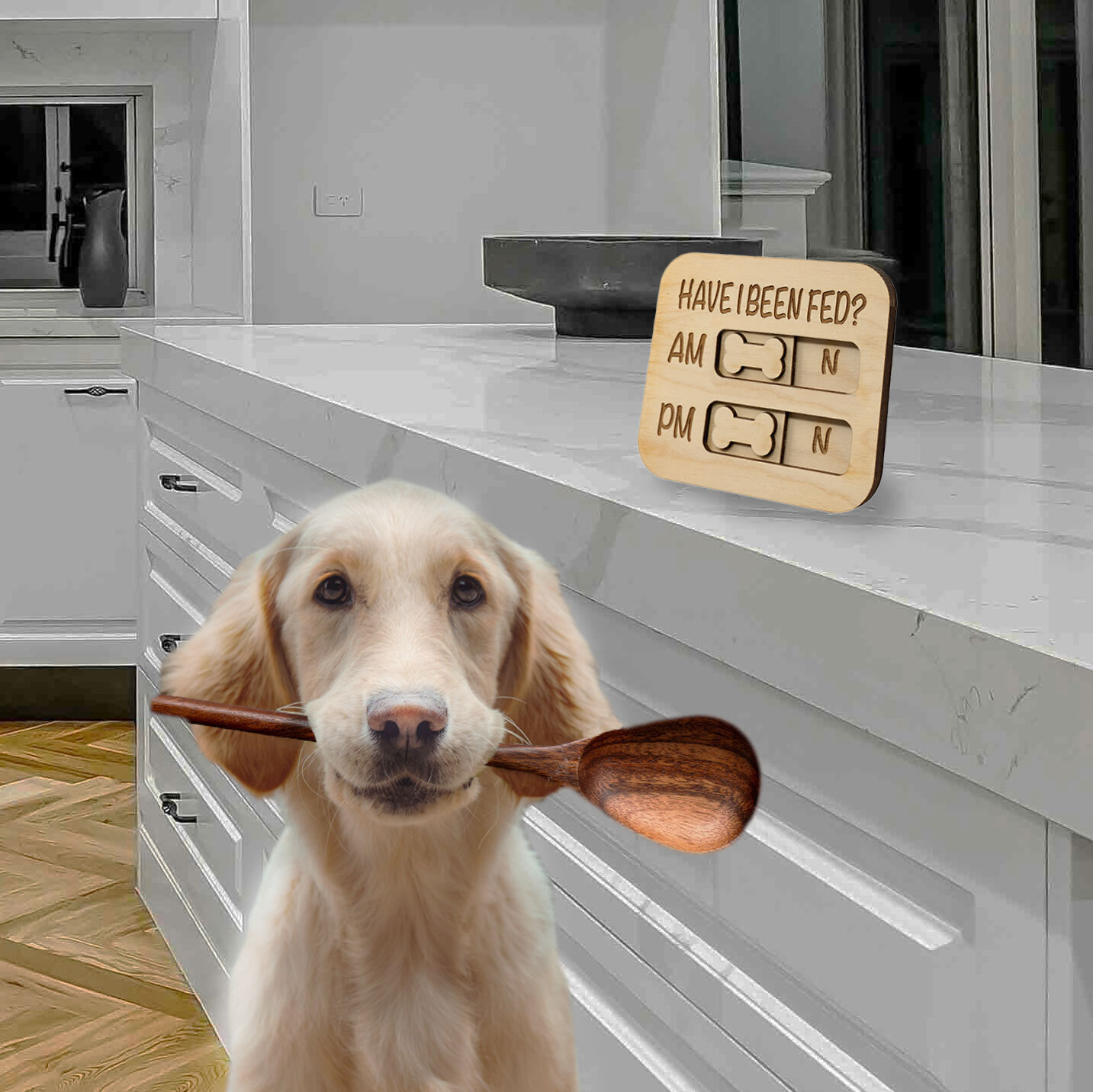 JennyGems Hundefutter Erinnerungsmagnet - Holz Tracking System Für AM/PM Fütterung