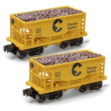 O Gauge 2-Piece Ore Cars - CHESSIE SYSTEM - New Item - Never Ran - Free Shipping