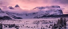 Landscape photography nature mountains panorama winter Custom Gaming Mat Desk