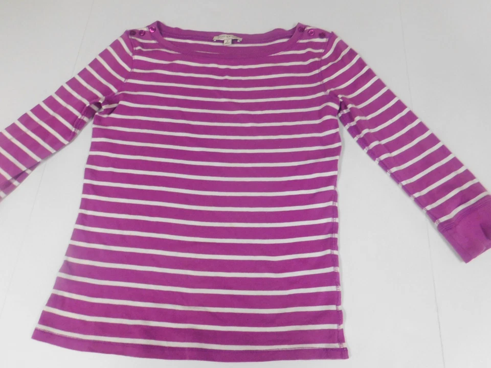 Blusa Jones New York Mujer Mediana Púrpura Rayas Pullover Foto 2 de 4