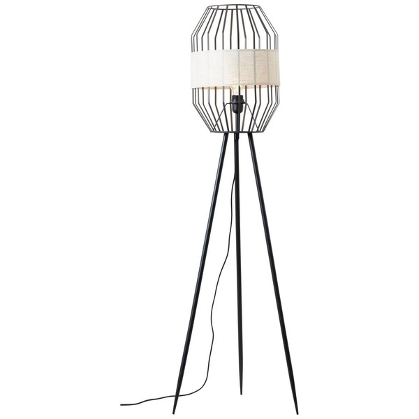 Brilliant Lampe, Slope Standleuchte Dreibeinig Schwarz/Natur, 1X A60, E27, 40W,-image