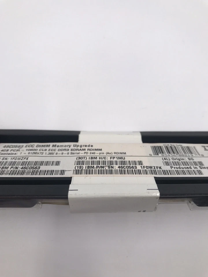 46C0563 IBM 4GB 1RX4 PC3L-10600R CL9 VLP MEMORY MODULE 1X4GB FP1MU - Image 3 of 4