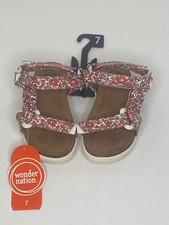 Wonder Nation Toddler Girls Floral Flatform Sandals Size 7