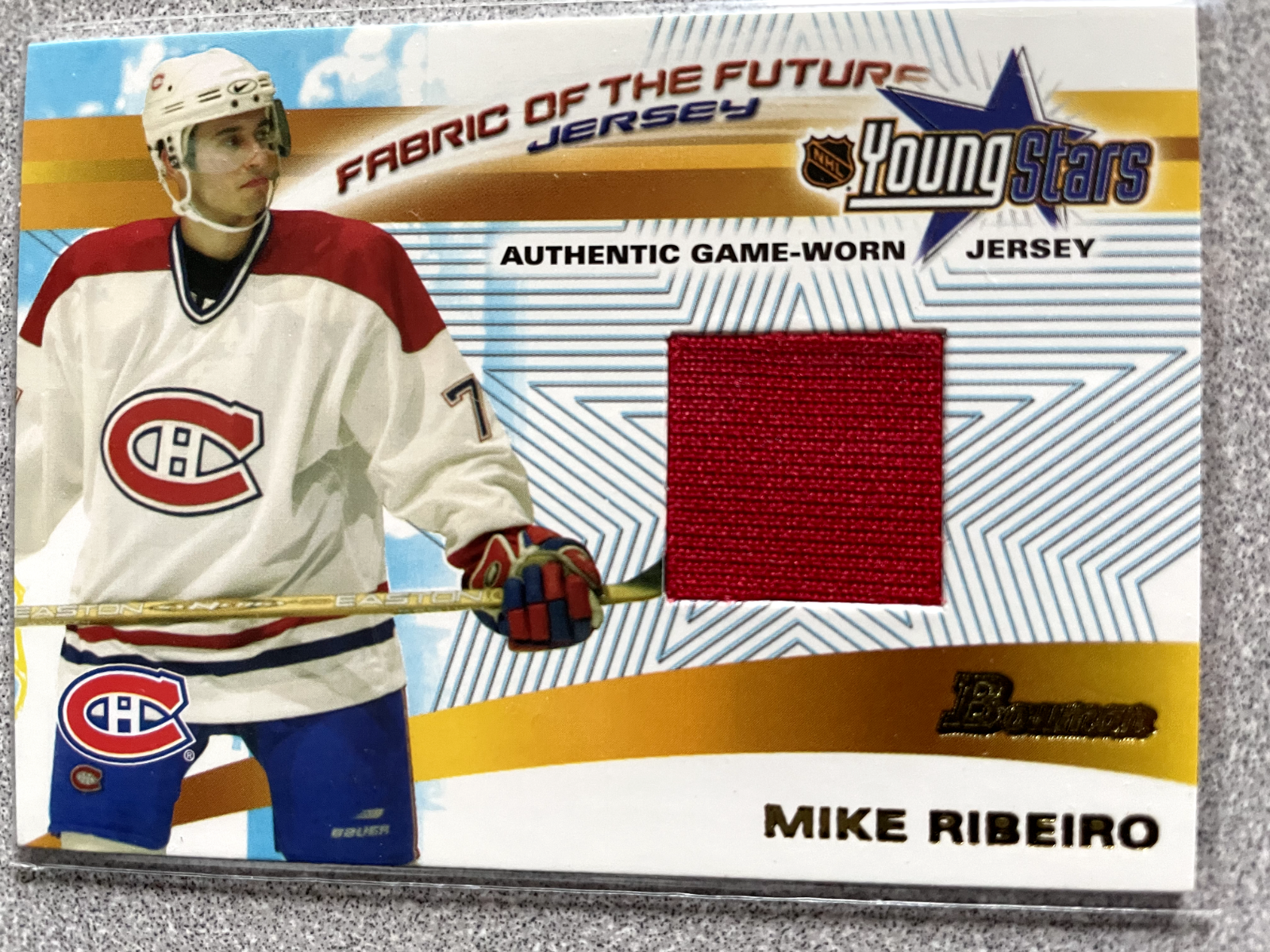 2001-02 Bowman YoungStars Mike Ribeiro Fabric Of The Future Game-Worn ...