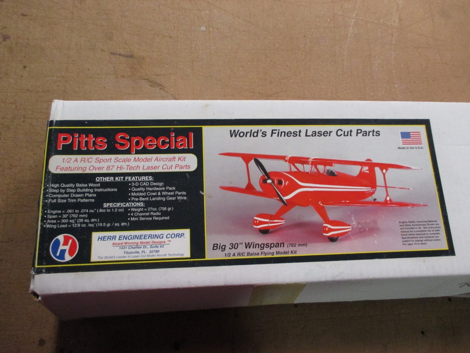 *NIB* PITTS SPECIAL 1/2A by HERR ENGINEERING RC AIRPLANE KIT