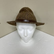 Vintage Tweed Stetson Size M Fedora Private Detective Fashion Hat Made In USA