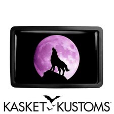 Howling Wolf Belt Buckle - Purple Moon Animal Spirit Rectangle Belt Buckle - 23