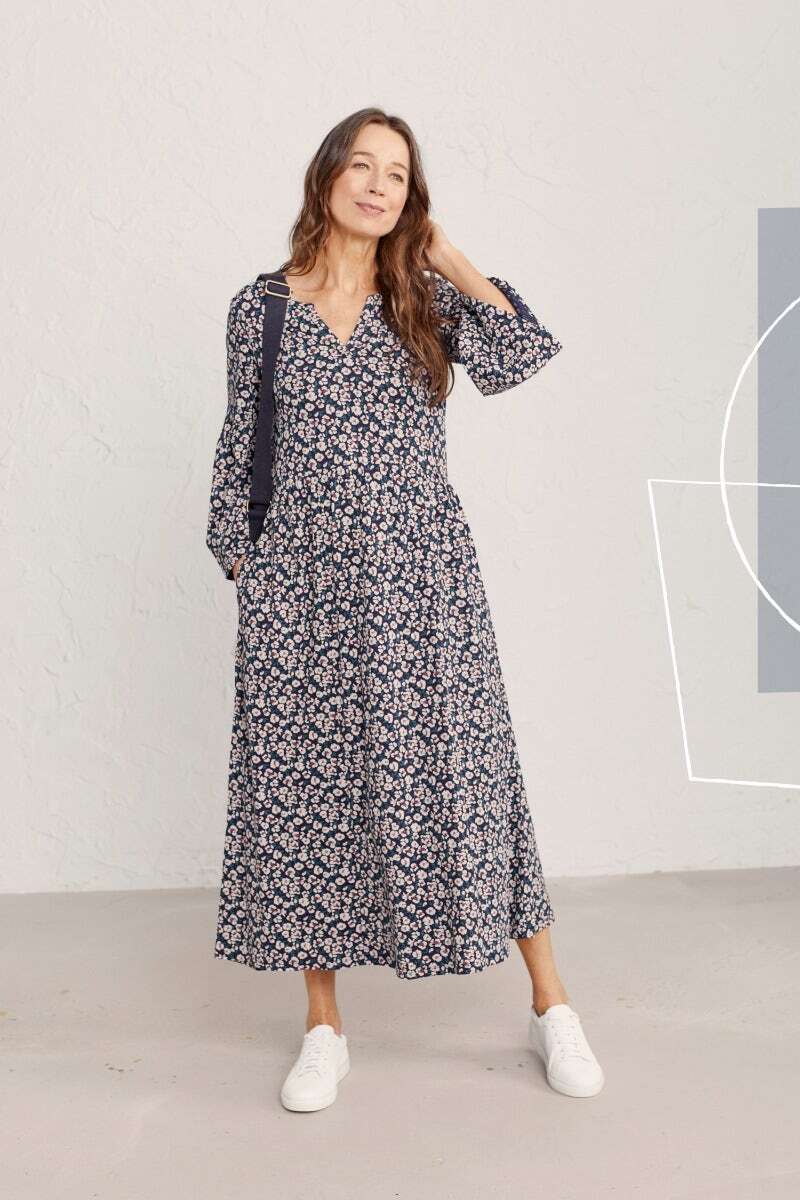 Seasalt Women's Dress navy Nicholson Dress Regular Painted