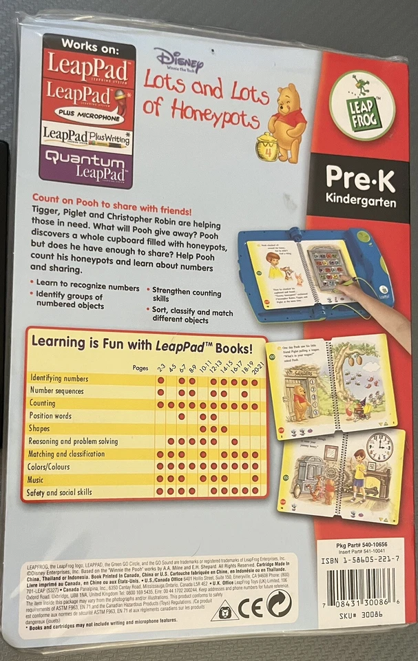 Leap Frog LeapPad Math Disney Winnie the Pooh Lots and Lots of Honeypots New* - Image 2 of 3