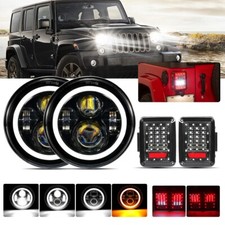 For Jeep Wrangler Jk Jku 2007-17 Led Tail Lights 7 Headlights Drl Combo Kit For Jeep Wrangler Jk Jku 2007-17 Led Tail Lights 7 Headlights Drl Combo Kit