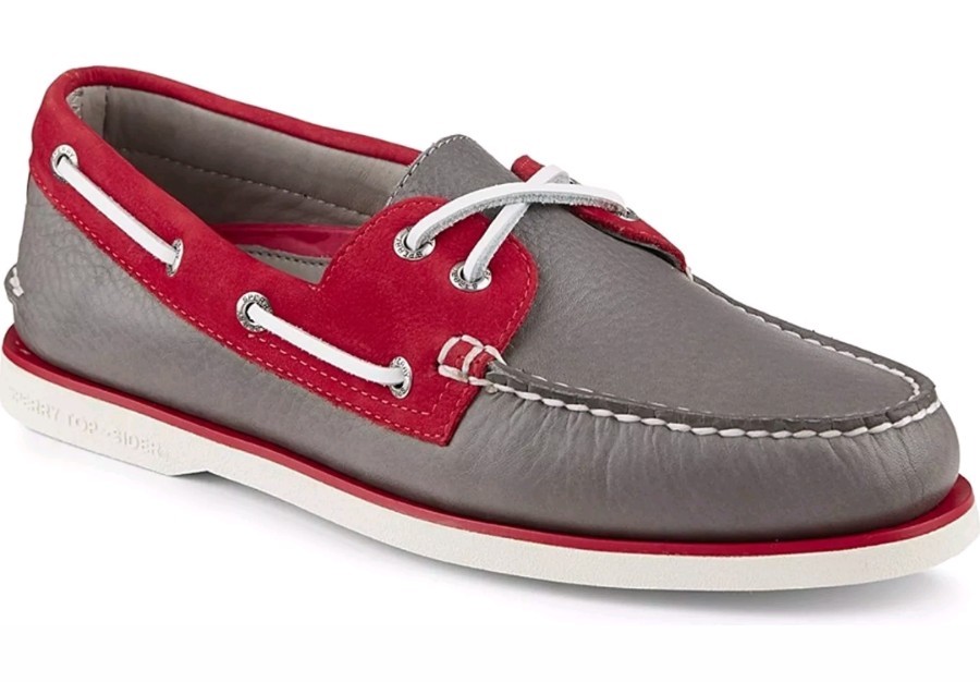 Eye Gray Red Boat Shoes STS14500 Mens 