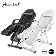 Black/White Pro Facial Bed Massage Table Salon Tattoo Podiatry Chair Split Leg