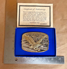 INTERNATIONAL MINT BICENTENNIAL AMERICAN EAGLE SILVER PLATED BELT BUCKLE 15