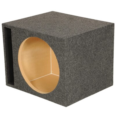 QPOWER SINGLE 15  LARGE SLOT PORTED HIGH SPL CARPET EMPTY WOOFER BOX ENCLOSURE