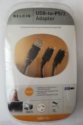 Belkin USB To PS/2 Adapter Connect PS/2 Mouse, Keyboard F5U119vE1 NEW & SEALED