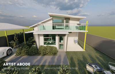 Modern Design ADU Floor Plan | Minimalist Home Office Rental Unit Shed Design Bl