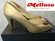 Melluso Scarpa Decoltè Spuntato Donna Pelle Colore Oro MADE IN ITALY N°40 Nuovo